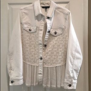 White denim and lace jacket